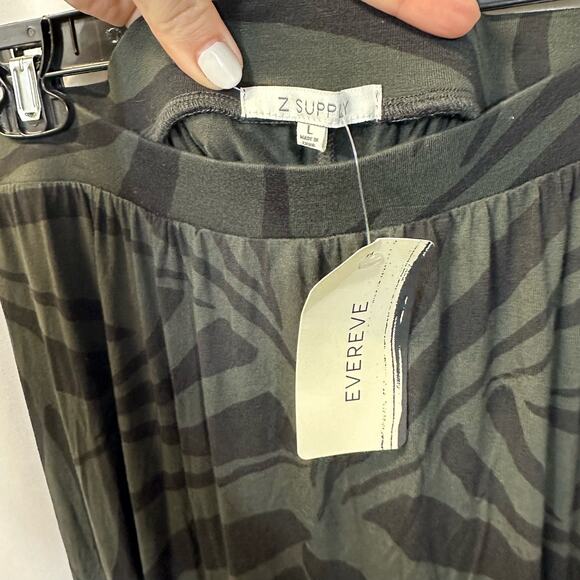 Evereve Z Supply Leisel Tropical Zebra Skirt Ruffles Maxi Skirt Large NWT - Picture 3 of 4